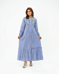 Luxury Lilac Embroidered Lawn Maxi – Premium Pintuck Detailed Modest Summer Dress | Ready-to-Wear