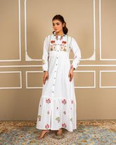 Luxury White Embroidered Lawn Maxi – Premium Pintuck Detailed Modest Summer Dress | Ready-to-Wear