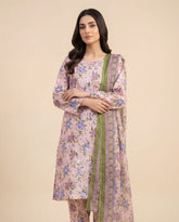 Premium Embroidered Printed Lawn 3-Piece Suit for Women – Soft Summer Lawn Shirt with Chiffon Dupatta and Matching Trouser | Semi-Formal Ladies Outfit