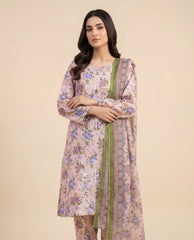 Premium Embroidered Printed Lawn 3-Piece Suit for Women – Soft Summer Lawn Shirt with Chiffon Dupatta and Matching Trouser | Semi-Formal Ladies Outfit