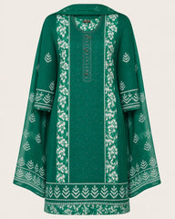 Green and White Embroidered Lawn 3-Piece Ready-to-Wear Suit with Printed Trouser and Lawn Dupatta | Summer Collection