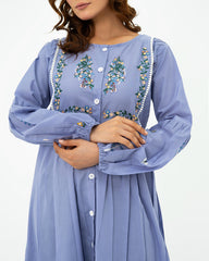 Luxury Lilac Embroidered Lawn Maxi – Premium Pintuck Detailed Modest Summer Dress | Ready-to-Wear